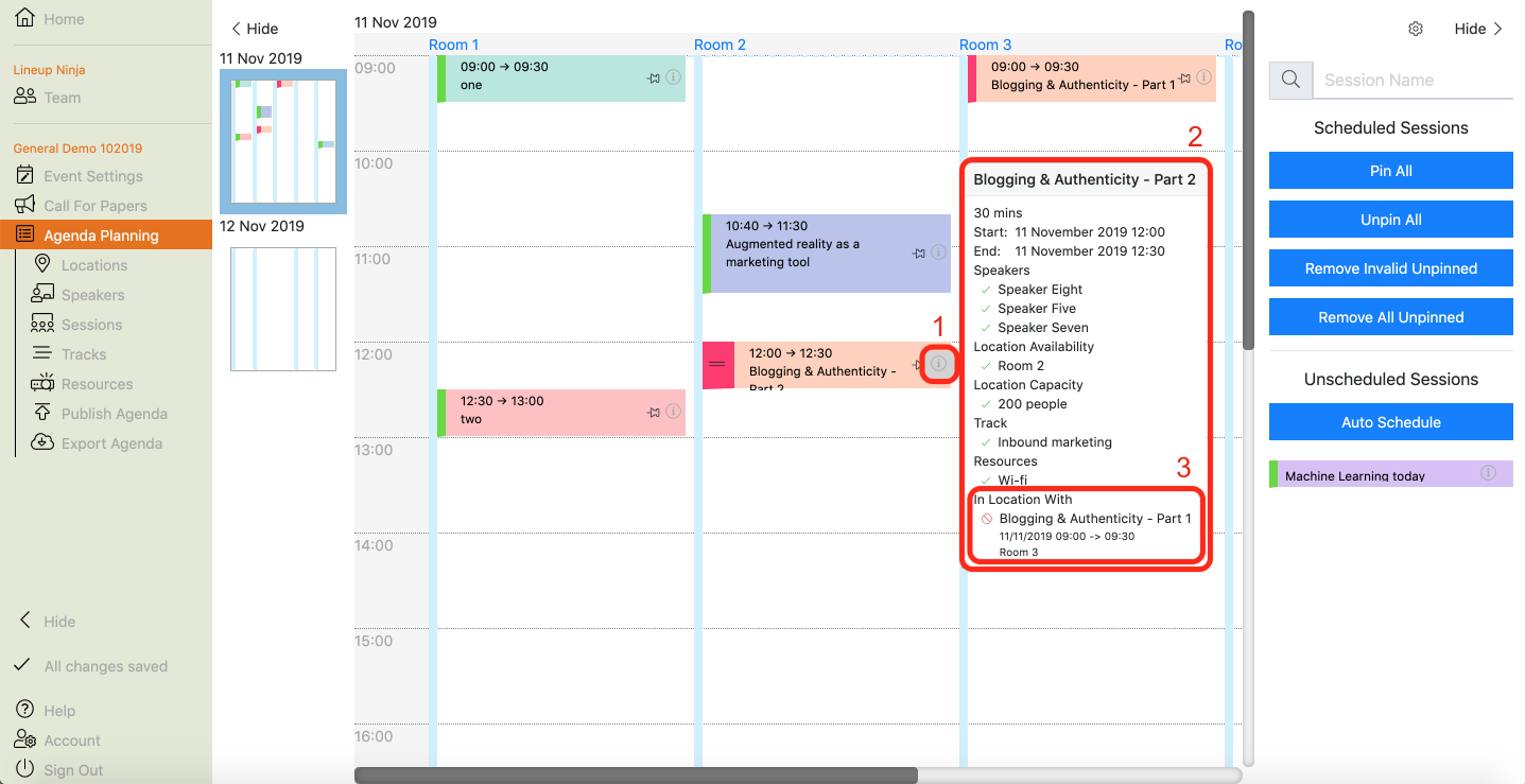 Agenda Planning Lineup Ninja Documentation