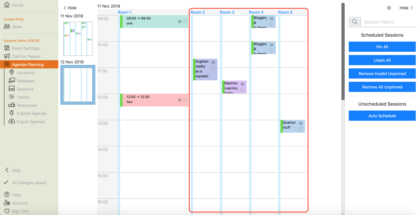 Agenda Planning :: Lineup Ninja Documentation