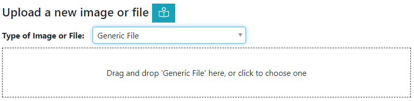 Example of a drag and drop box to upload image or file